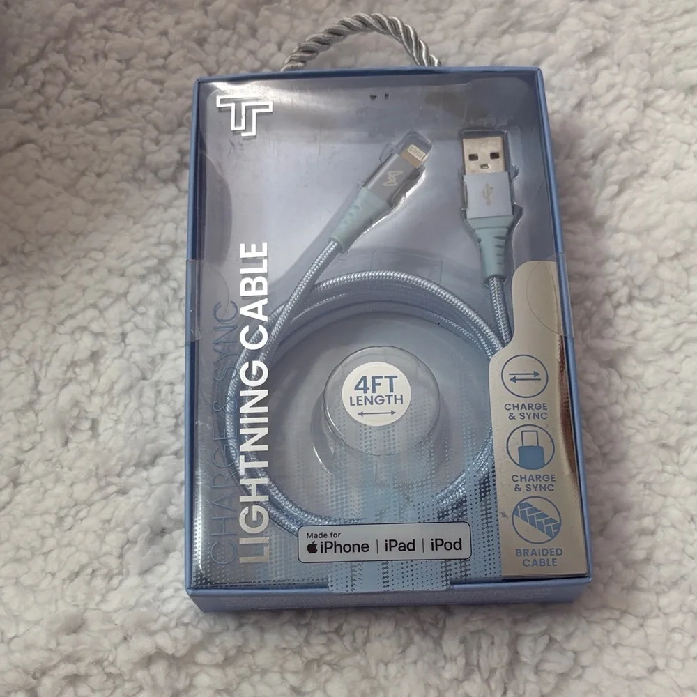 Blue Braided Lightning Cable for Apple Devices